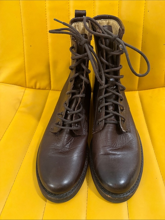 Frye Shoes - FRYE- Brand new- 3x use - Frye Dark Brown Leather Lace-Up Combat Boots.